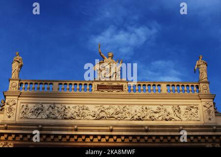 Barock, Théâtre, Kunst, Kultur, Wien, Burgtheater, es ist das Österreichische Nationaltheater in der Innenstadt von Vienna mit prachtvoller Fassade Banque D'Images