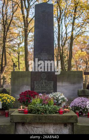 cimetière polonais le jour de tous les saints, cmenatarz w polsce, wszystkich swinetych znicze Banque D'Images