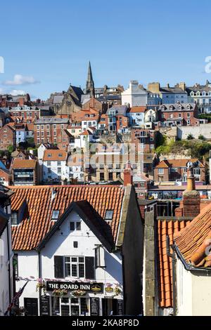 Sur les toits de Whitby North Yorkshire England Banque D'Images