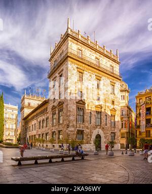 El Palau de la Generalitat Valenciana situado en el barrio de la Seu Banque D'Images