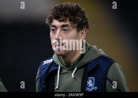 Hull, Royaume-Uni. 01st novembre 2022. Matt Crooks #25 de Middlesbrough arrive au stade MKM avant le match de championnat Sky Bet Hull City vs Middlesbrough au stade MKM, Hull, Royaume-Uni, 1st novembre 2022 (photo de James Heaton/News Images) à Hull, Royaume-Uni, le 11/1/2022. (Photo de James Heaton/News Images/Sipa USA) crédit: SIPA USA/Alay Live News Banque D'Images
