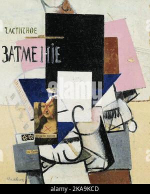 Composition avec la Mona Lisa. Kazimir Malevich. 1914. Banque D'Images