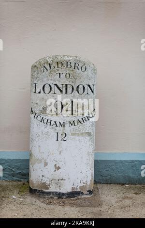 Un marqueur de pierre de mille de route, Aldbro à Londres Banque D'Images