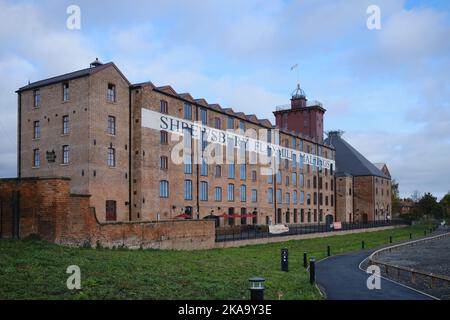 L'usine de Ditherington Flax à Shrewsbury, le premier bâtiment au monde à ossature de fer Banque D'Images