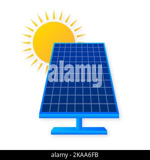 Centrale électrique solaire à panneaux photovoltaïques. Vecteur isométrique. Vecteur géométrique. Concept de technologie Illustration de Vecteur