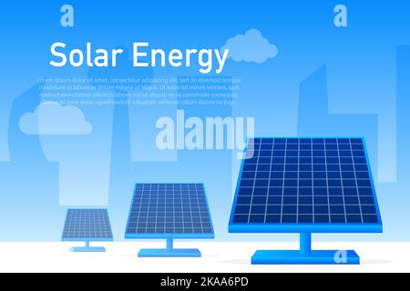 Centrale électrique solaire à panneaux photovoltaïques. Vecteur isométrique. Vecteur géométrique. Concept de technologie Illustration de Vecteur