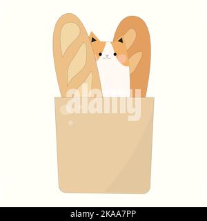 chien dans un panier dessin animé animal personnage vecteur. Motif personnages de dessin animé. Banque D'Images