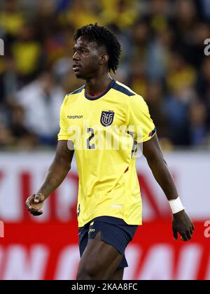 DUSSELDORF - Jackson Porozo de l'Equateur pendant le match international amical entre le Japon et l'Equateur à l'arène de Dusseldorf sur 27 septembre 2022 à Dusseldorf, Allemagne. ANP | hauteur néerlandaise | Maurice van Steen Banque D'Images