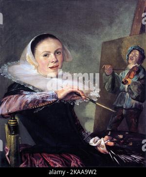 Autoportrait de Judith Leyster, Judith Leyster, Judith Jans Leyster (Leijster; 1609 – 1660) peintre néerlandais de l'âge d'or. Banque D'Images