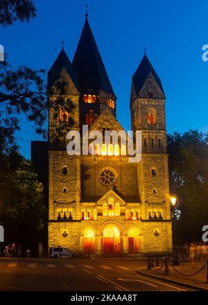 Temple neuf de Metz en soirée Banque D'Images