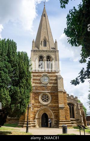 Église All Halles , route de l'Église, Wellingborough, Northamptonshire, Angleterre, Royaume-Uni Banque D'Images