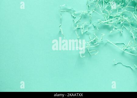 Papier déchiqueté sur fond de menthe Banque D'Images