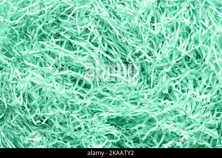 Gros plan du papier déchiqueté à la menthe comme arrière-plan Banque D'Images