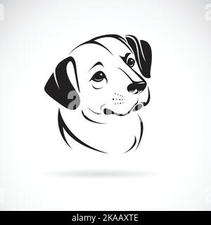 Vecteur d'une tête de chien sur fond blanc. Animaux. Animaux de compagnie. Logo ou icône de tête de chien. Illustration vectorielle superposée facile à modifier. Illustration de Vecteur