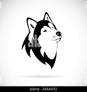 Vecteur d'un chien husky sibérien sur fond blanc. Tête de chien. Animaux de compagnie. Animal. Illustration vectorielle superposée facile à modifier. Illustration de Vecteur