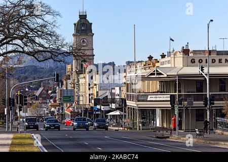 Ballarat Australie / en bas de la rue principale centrale de Ballarat, Sturt Street.The City End of Sturt Street est l'un des plus anciens quartiers de Ballarat. Il ha Banque D'Images