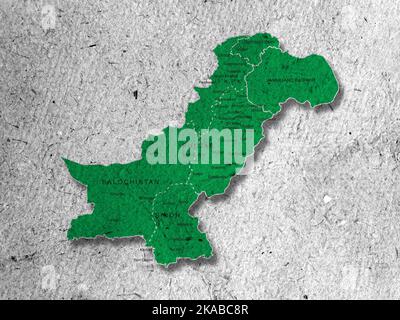 Carte papier Kraft pour illustrare de rendu pakistan vert couleur 3D. Banque D'Images
