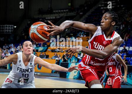 Espagne, Ténérife, 26 septembre 2018: Le joueur turc de basket-ball Quantitra Hollingsworth en action pendant la coupe du monde de basket-ball féminin FIBA Banque D'Images