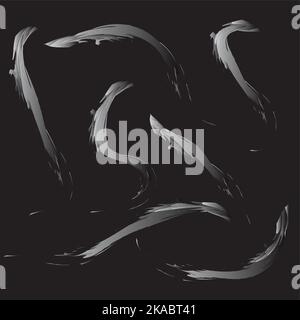 Vector grey Brush taches, lignes de marqueur ou marqueurs. Marqueurs, d'accidents vasculaires cérébraux et d'accidents vasculaires cérébraux. Résumé floue des taches sur l'encre et l'enduire avec une texture Illustration de Vecteur