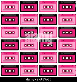 Bande audio sans couture. Fond de cassette rétro. Illustration de Vecteur