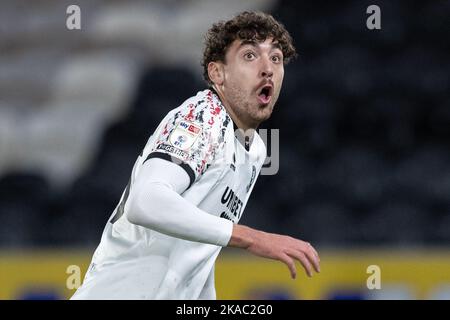 Matt Crooks #25 de Middlesbrough réagit pendant le match de championnat Sky Bet Hull City vs Middlesbrough au MKM Stadium, Hull, Royaume-Uni, 1st novembre 2022 (photo de James Heaton/News Images) Banque D'Images
