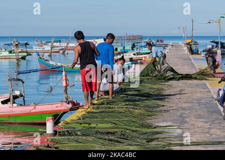 AKU de Gual ou Suak Gual, village de pêcheurs indonésien dans l'archipel de Belitung Banque D'Images