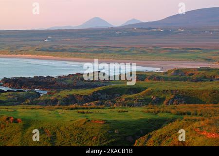 Magic Evening Light au-dessus de la baie de Laggan, Islay, Hebrides, Hébrides intérieures, îles intérieures, Écosse, Royaume-Uni, Grande-Bretagne Banque D'Images