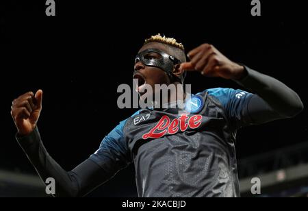 Liverpool, Angleterre, le 1st novembre 2022. Victor Osimhen de Naples lors du match de la Ligue des champions de l'UEFA à Anfield, Liverpool. Le crédit photo doit être lu : Darren Staples / Sportimage Banque D'Images