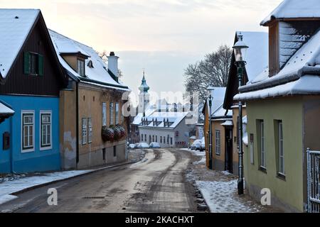 Village de Grinzing à vienne en début de matinée en hiver Banque D'Images