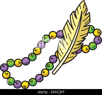 Collier de plumes dessin animé couleur Clipart Illustration de Vecteur
