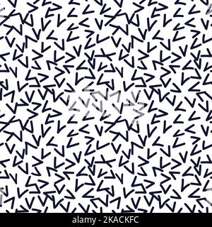 Texture indigo sans couture et coche blanche aléatoire dessinée à la main, illustration vectorielle Illustration de Vecteur