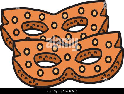 Mardi gras Mask cookies dessin animé Clipart coloré Illustration de Vecteur