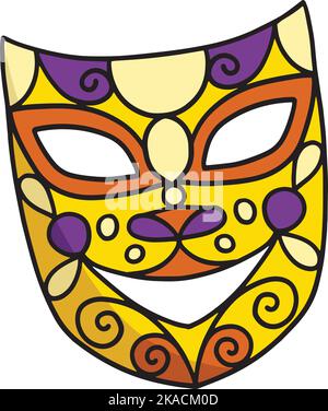 Mardi gras masque dessin animé Clipart coloré Illustration de Vecteur