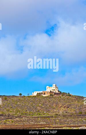 Paysage Lanzarote, ferme près de Haria dans les montagnes Banque D'Images