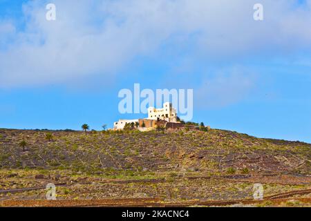 Paysage Lanzarote, ferme près de Haria dans les montagnes Banque D'Images