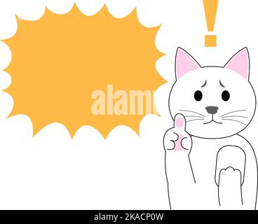 Un chat blanc se faisant gesturer avec un doigt : fond blanc Banque D'Images