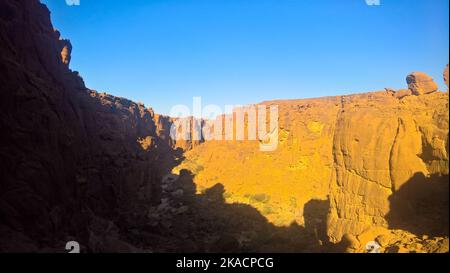 L'intérieur du panorama canyon aka Guelta d'Archei, à l'est l'Ennedi, Tchad Banque D'Images