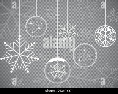 Ornements de Noël faits à partir de flocons de vector illustration Illustration de Vecteur