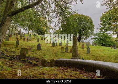 Plymouth, Massachusetts, Etats-Unis - 12 septembre 2022: Sites sur la colline de Burial où les pilotes ont construit deux forts et y ont enterré des résidents depuis 1620 Banque D'Images
