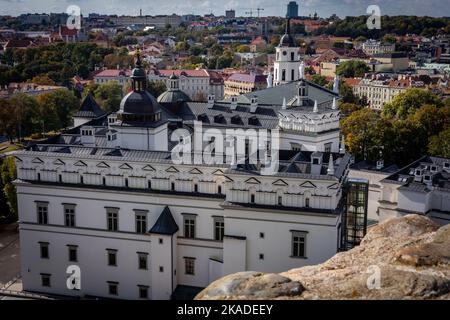 Vilnius, Lituanie - 26 septembre 2022 : un palais des grands ducs de Lituanie (Château inférieur). Banque D'Images