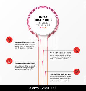 Modèle d'infographie avec icônes et 4 options ou étapes. Chronologie. Peut être utilisé pour la mise en page de flux de travail, le diagramme, la bannière, la conception Web. Illustration vectorielle Illustration de Vecteur