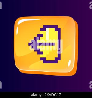 Bouton de déconnexion de l'interface utilisateur brillante avec icône de couleur pixélisée Illustration de Vecteur