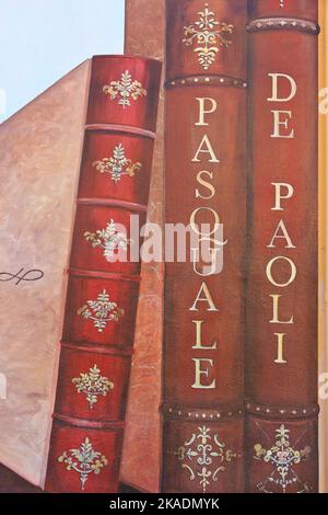 Murale honorant le patriote Corse, homme d'État et chef militaire Pasquale Paoli (1725-1807) à Corte (haute-Corse) sur l'île de Corse, en France Banque D'Images