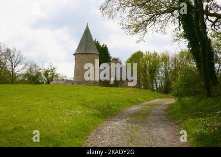 Château de Canisy dans le village de Canisy, Normandie, France, Europe Banque D'Images