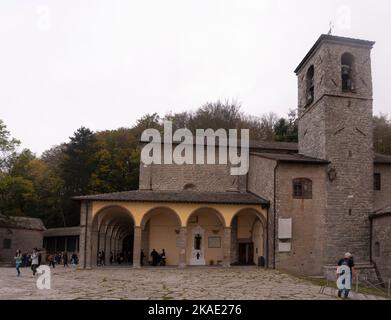 Italie, Toscane, Arezzo, quartier de Casentino, le Sanctuaire de la Verna. Banque D'Images