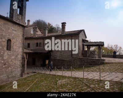 Italie, Toscane, Arezzo, quartier de Casentino, le Sanctuaire de la Verna. Banque D'Images