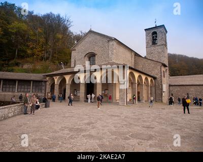 Italie, Toscane, Arezzo, quartier de Casentino, le Sanctuaire de la Verna. Banque D'Images