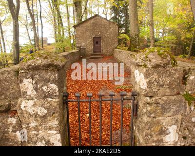 Italie, Toscane, Arezzo, quartier de Casentino, le Sanctuaire de la Verna. Banque D'Images