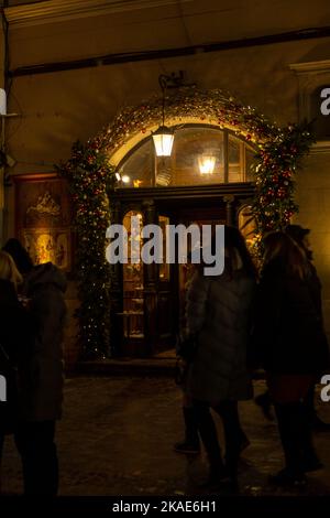 Lviv, Ukraine - 25 décembre 2021: salon de noël en centre-ville Banque D'Images