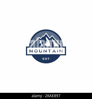symbole de montagne et de cercle Illustration de Vecteur